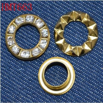 China Eyelets Clothes Metal Nickel Free Eyelet With Stones for sale