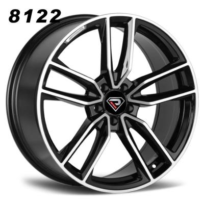 China ALLOY WHEELSHOME Rep 8122 20inch 5-130 5 Spokes Deep Concave Black Machined Face Alloy Wheels for sale