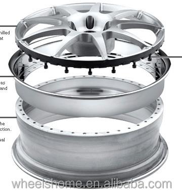 China 3pcs ALLOY forged alloy wheels rims, customer designs, 2pcs forged wheels for sale