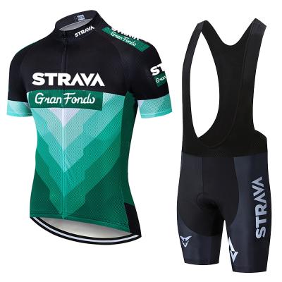 China NEW 5 Colors STRAVA Pro Bicycle Cycling Team Men's Short Sleeve Maillot Ciclismo Singlet Summer Clothing Breathable Cycling Sets for sale