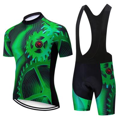 China Teleyi Breathable 2021 Gear Summer Clothing Recycling Clothes Kits Short Sleeve Bib Shorts Mens Breathable Bib Shorts Maillot Ciclismo Set for sale