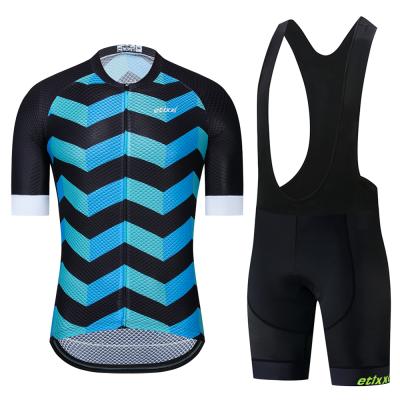 China Summer Mens Cycling Jersey Sets Ropa Ciclismo Cycling Wear Anti-UV Breathable Bicycle Cycling Cycling Jersey Top/Short Sleeve for sale