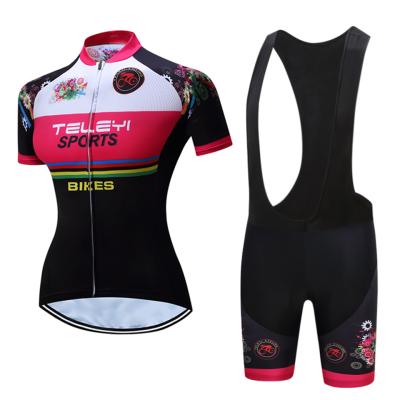 China 2021 Breathable Teleyi Women Cycling Clothing Bicycle Tank Top Set Bike Bib Female Casual Wear Cycle Girl Ropa Ciclismo Short Pants for sale