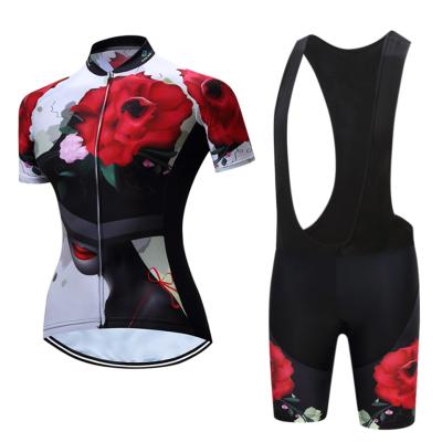 China 2021 Breathable Teleyi Women Cycling Clothing Set Fashion Girl Tank Top Short Sleeve Bike Jersey Anti-UV Cycling Gear Maillot Ropa Ciclismo Hombre for sale