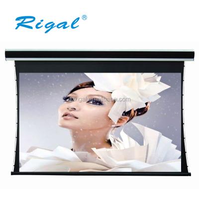 China 150'' Luxury Tab Tensioned Screen/Arc Tensioned Projector Screen/Motorized Tab Tensioned Screen with luxury remote control for sale