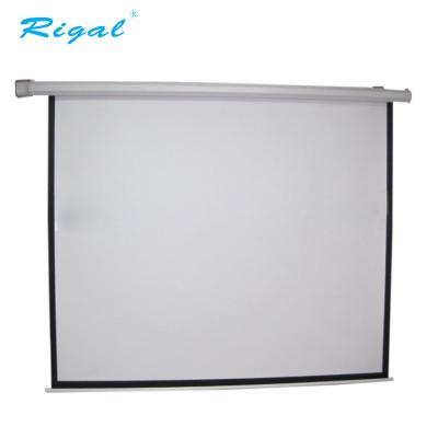 China Electric projector screen / Wall & Ceiling Mounted Motorized projection screen for indoor or outdoor for sale