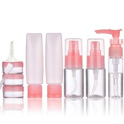 China Recyclable Materials 4 In 1 8pcs Travel Silicon Bottle Set Empty Shampoo Bag Travel Spray For Shower Cosmetics Portable Cream Bottle for sale