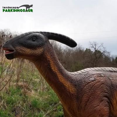 China Realistic Life Size Parasaurolophus Dinosaur Statue Animatronic Dinosaur Amusement Park Jungle Park Sculpture for sale