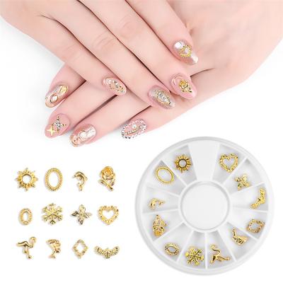 China Popular Fashion and Luxury DIY Nail Art Alloy Jewelry Nail Accessories New Cavity Colored Diamond Jewelry Set Net Red Diamond Nail Jewelry for sale