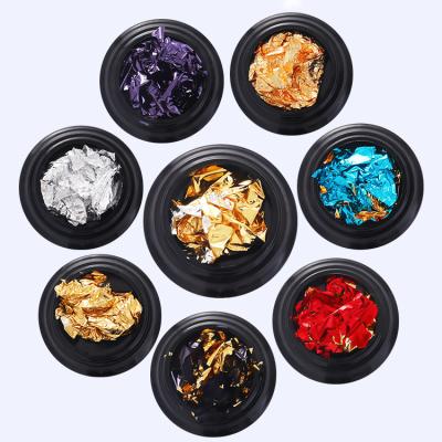 China Fashion and popular sale luxury 2022 new design color aluminum foil nail stickers Japanese nail jewelry design accessories for sale