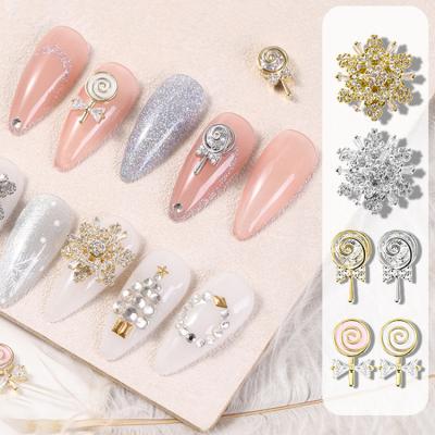 China Fashion and Luxury Alloy Kawaii Metal Nail Salon Metal Zircon Decoration Luxury Factory Rhinestones Charm for Nails for sale