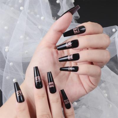 China New Design French Easy Use Wholesale Price Popular Acrylic Nail Art Nail Practice Finger Press On Nails for sale