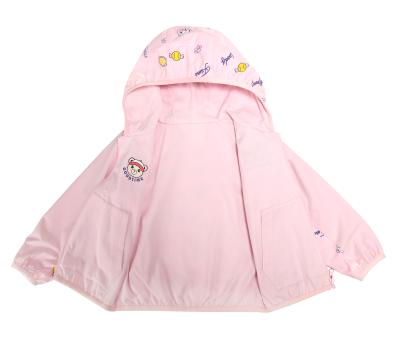 China Wholesale OEM Fashion Reversible Anti-Wrinkle Down Coat Girls Warm Cross Hooded Kids Girls Coat Baby Printed Fabric For Winter for sale