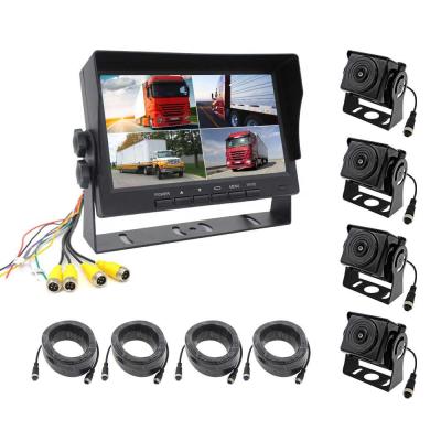 China Car Bus Truck Harvester Security/RV 4 Slot 7 Inch LCD Monitor Front Rear Side 360 ​​View System with 4 AHD 1080P Night Vision Backup Camera for Truck rv trailer truck bus for sale