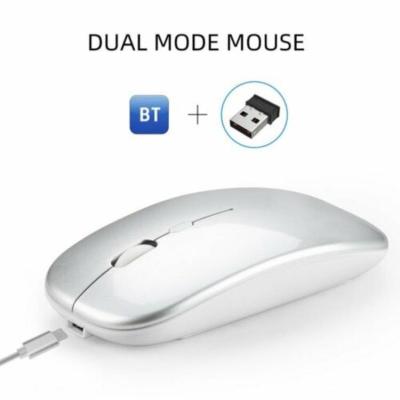 China 3D Blue Dual Mode Slim Thin Rechargeable Tooth Computer Wireless Optical Mouse 2.4G For Mac Laptop Windows for sale