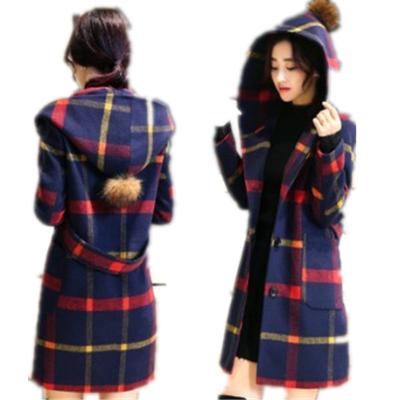 China Print Hooded Anti-wrinkle Long Sleeve Casual Plaid Jacket For Women for sale