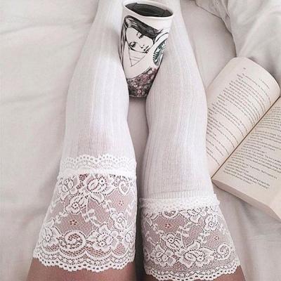 China Brand New QUICK DRY Women Winter Cable Knit Over The Knee Long Boot Thigh High Warm Stockings Lace Up Gaiters for sale