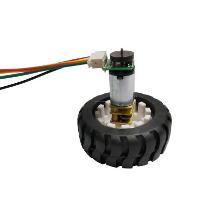 China Totally Enclosed N20 6V 45RPM Micro DC Brushed Speed ​​Motor Encoder with Rubber Wheel for DIY Robot Smart Car for sale