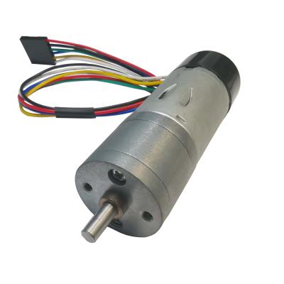 China 6v 12v 24V 25mm GM25 370 Encoder DC Gear Totally Enclosed Motor For Smart Toy Car for sale