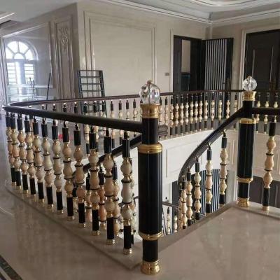 China Modern High Quality Balustrade Aluminum Stair Railing Accessories Marble Pillars Balustrade Luxury Aluminum Balustrade for sale