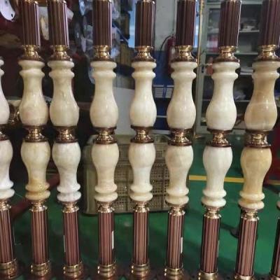 China Modern Popular Luxury Staircase Railing Aluminum Marble Stair Railing Fencing Aluminum Material for sale