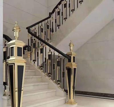 China Stairs Modern Luxury Column Style Baluster Aluminum Railing Stairs Fencing Stair Railing Design for sale