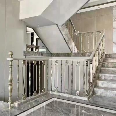 China Modern High Quality Luxurious Single Staircase Pillars Handrail Design Aluminum Stair Railing for sale