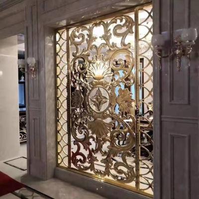 China Minimalist Decorative Screen Panels Partition Screen Panel Metal Room Divider For Living Rooms Stainless Steel for sale