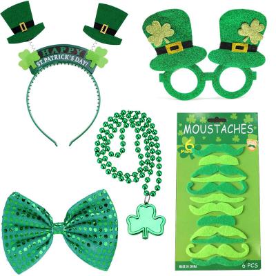 China St Patricks Day Newcomer Party Decorations Felt Shamrock Clover Garland Banner and LUCKY Letter Bunting for St Patrick's Day Supplies for sale