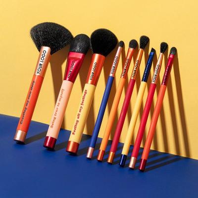 China Angular blush NEW designer vegan cylinder makeup brush holder free sample round highlighter brush wholesale eyebrow make up brushes for sale