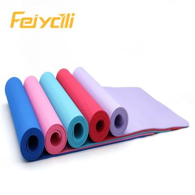 China Factory Eco-friendly Wear-resistant Anti Slip Yoga Mat Custom Printing Accept Colorful Waterproof Gym Fitness Non Slip Yoga Mats for sale