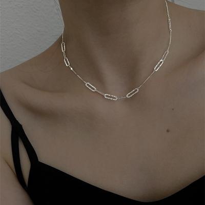 China Splicing Chain 925 Sterling Silver Chain Necklaces Women Trendy Jewelry Trendy Tasty Blink Necklace for sale