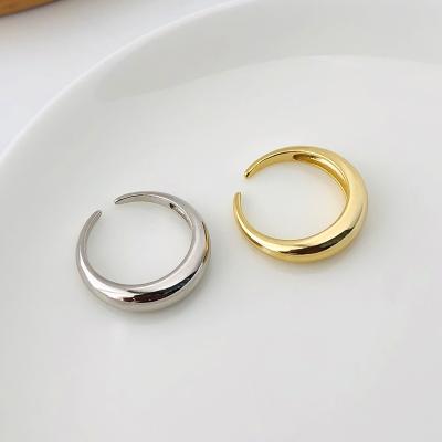 China Classic Classic 18k Gold Plated Shiny Open End Rings 925 Sterling Silver Rings for sale