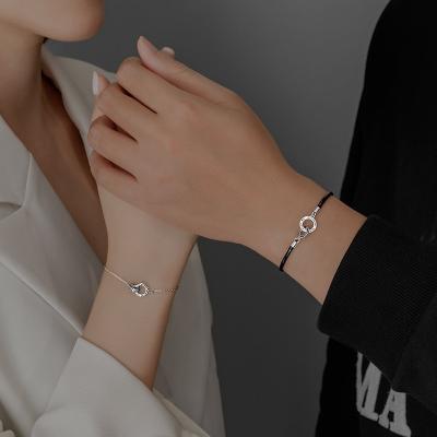 China FASHIONABLE Woman 925 Sterling Silver Charm Couples Bracelet Jewelry Handwork Chain Bracelet Men's Bracelet for sale