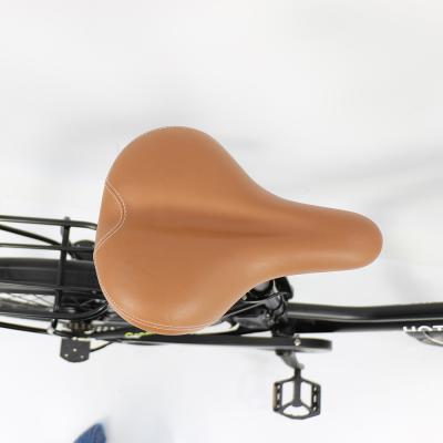 China High Quality Leather Saddle Bike Bicycle Saddle Comfortable Soft Black Exercise Equipment Saddle For Cycling for sale