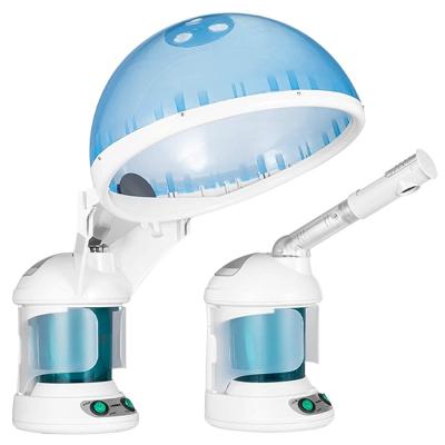 China 2 in 1 Multifunctional Hair Moisturizer and Facial Steamer with Hood Attachment Hair Therapy Facial Steamer Machine for sale