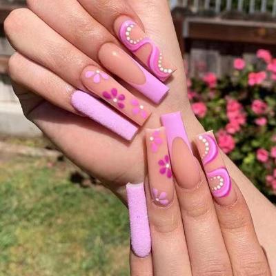 China Easy use drop shipping falsenails pre gum false nails wholesale artificial nails ballet fakenails art custom nails packaging for sale