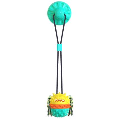 China Sustainable Factory Wholesale Interactive Toys Reinforced Sucker Rope Ball Pet Chewing Toy for sale