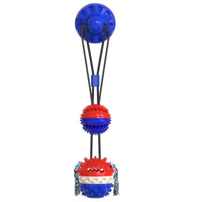 China Custom Wholesale Viable Suction Rope With Rubber Ball Traction Cup Dog Toy Pet Chewing Toy for sale