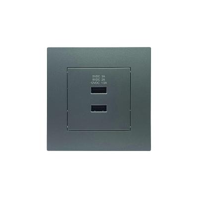 China British Standard Dual USB Residential / General Purpose Panel 86*86mm Plastic Charger Socket for sale