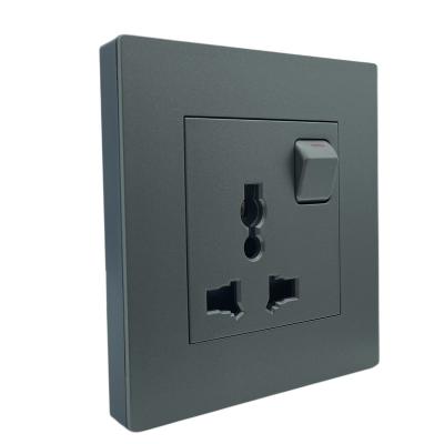 China Factory direct sales residential/general purpose plastic panel gray color 13A 250V universal wall socket outlet for sale