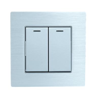 China Factory direct sales connecting aluminum silver strip color2 wall switches for sale