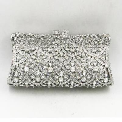 China Shiny 2021 Evening Clutch Crystals Women Grab Bags Diamond Chain Painting Wedding Dinner Clips Rhinestone Shoulder Bag for sale