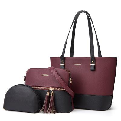 China Fashion 2020 Brand New High Quality China Women Tassel Three-set Large Capacity Hot Sale Tote Handbags for sale