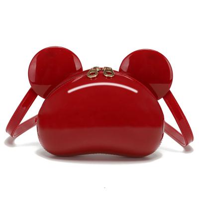 China PVC Jelly Bag With Plush Slippers Mickey Mouse Bag Colorful Bag With Fashion Chain Style for sale