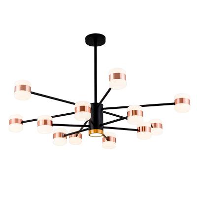 China Modern Dawn Luxury Modern Chandelier Pendant Light Multiple Rod Wrought Iron Ceiling Lights for Living Room for sale