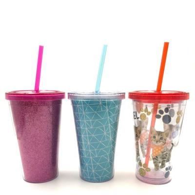 China American Style High Quality Reusable Plastic Double Wall Insulated 16oz/20oz/24oz Tumbler Cups With Inserts for sale