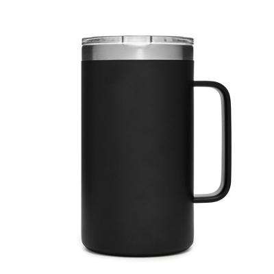 China Sustainable 24oz Bulk Stainless Steel Tumbler Mugs With Handle Powder Coated for sale