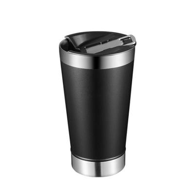 China New Arrival 16oz Stainless Steel Viable Outdoor Vacuum Insulated Beer Pint Mugs Glass Tumbler Mugs With Built In Bottle Opener for sale