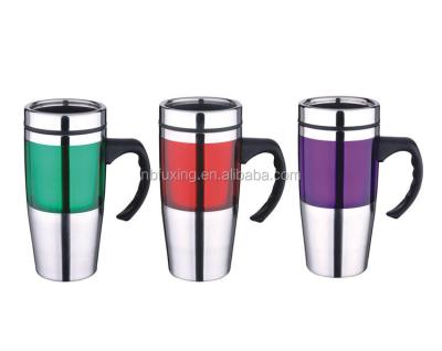 China Sustainable China Supplier AS SS Double Wall 16oz Travel Tumblers Car Mugs With Handle for sale